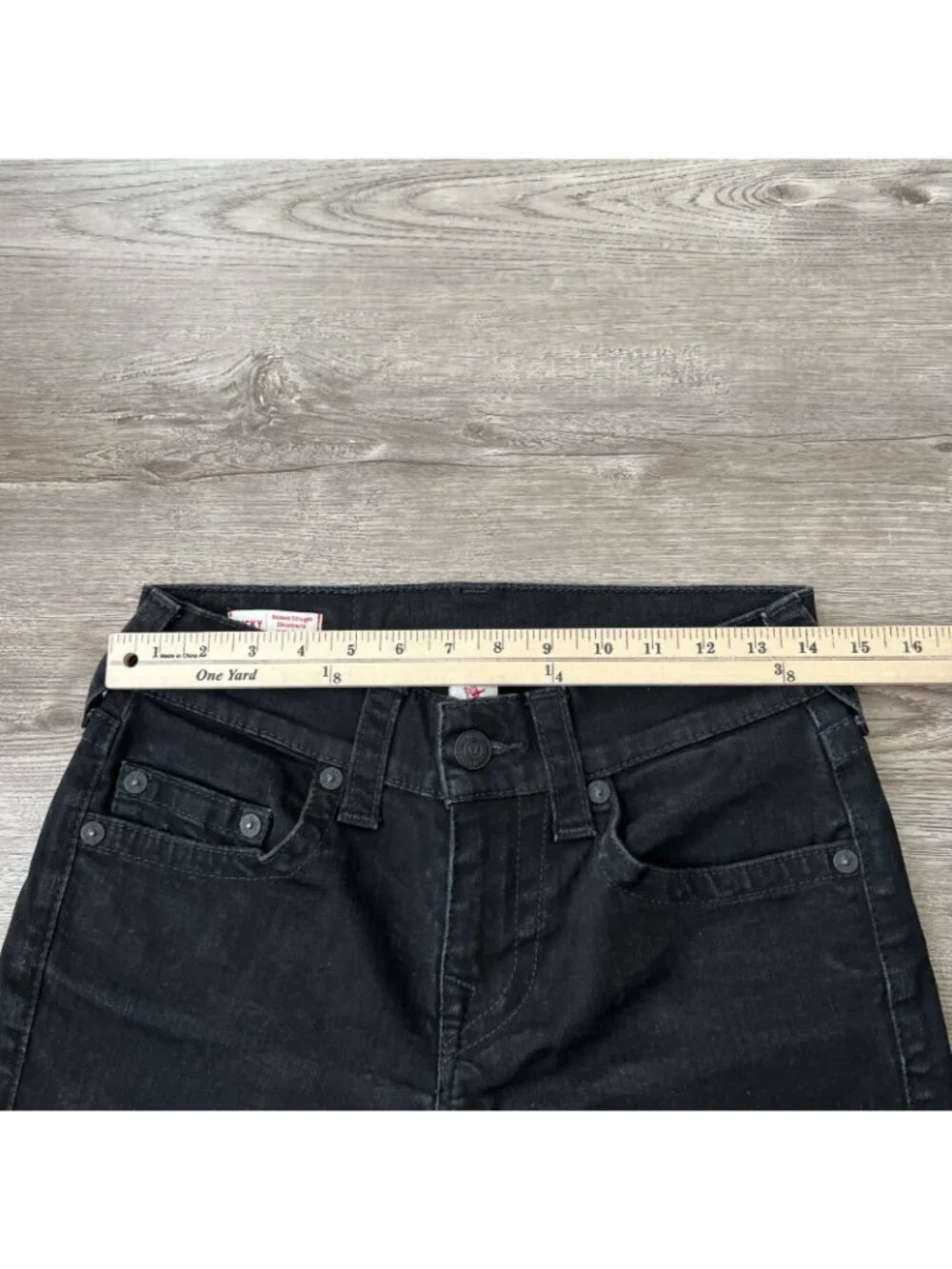 True Religion Ricky Cut Off Shorts Mens 27 ‎ Black Relaxed Straight 12